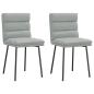 Preview: ARDEBO.de - Esszimmerstühle 2 Stk. Hellgrau Samt