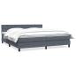 Preview: Boxspringbett mit Matratze Dunkelgrau 180x220 cm Samt