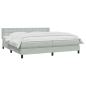 Preview: Boxspringbett mit Matratze Hellgrau 180x220 cm Samt