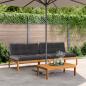 Preview: ARDEBO.de - Garten-Mittelsofas aus Paletten mit Kissen 2 Stk. Akazienholz