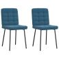Preview: ARDEBO.de - Esszimmerstühle 2 Stk. Blau Samt