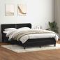 Preview: ARDEBO.de - Boxspringbett mit Matratze Schwarz 160x220 cm Samt