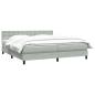 Preview: Boxspringbett mit Matratze Hellgrau 180x220 cm Samt