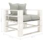 Preview: Garten-Palettensofa mit Kissen in Taupe Holz