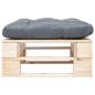 Preview: Garten-Palettenhocker mit Kissen in Grau Holz Natur