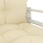 Preview: Garten-Palettensofa mit Kissen in Creme Holz