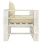 Preview: Garten-Palettensofa mit Kissen in Creme Holz