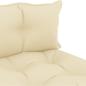Preview: Garten-Paletten-Mittelsofa mit Kissen in Creme Holz