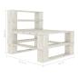Preview: Garten-Paletten-Mittelsofa mit Kissen in Creme Holz