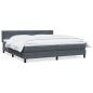 Preview: ARDEBO.de - Boxspringbett mit Matratze Dunkelgrau 180x220 cm Samt