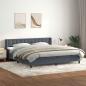 Preview: ARDEBO.de - Boxspringbett mit Matratze Dunkelgrau 180x220 cm Samt