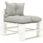Preview: ARDEBO.de - Garten-Paletten-Mittelsofa mit Kissen in Taupe Holz