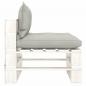 Preview: Garten-Paletten-Mittelsofa mit Kissen in Taupe Holz