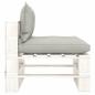 Preview: Garten-Paletten-Mittelsofa mit Kissen in Taupe Holz