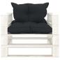 Preview: Garten-Palettensofa mit Kissen in Anthrazit Holz
