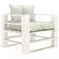Preview: ARDEBO.de - Garten-Palettensofa mit Kissen in Beige Holz