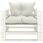 Preview: Garten-Palettensofa mit Kissen in Beige Holz
