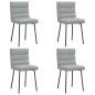 Preview: Esszimmerstühle 4 Stk. Hellgrau Samt