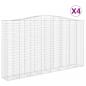 Preview: Gabionen mit Hochbogen 4 Stk. 400x50x220/240cm Verzinktes Eisen