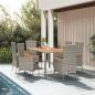 Preview: ARDEBO.de - 7-tlg. Garten-Essgruppe mit Kissen Grau Poly Rattan