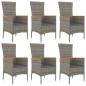 Preview: 7-tlg. Garten-Essgruppe mit Kissen Grau Poly Rattan