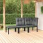 Preview: ARDEBO.de - 3-tlg. Garten-Lounge-Set Schwarz und Grau Poly Rattan