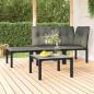 Preview: ARDEBO.de - Garten-Couchtisch Grau 55x55x31 cm DPC und Stahl