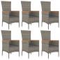 Preview: 7-tlg. Garten-Essgruppe mit Kissen Grau Poly Rattan