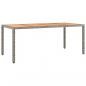 Preview: 7-tlg. Garten-Essgruppe mit Kissen Grau Poly Rattan