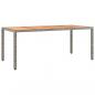 Preview: 9-tlg. Garten-Essgruppe mit Kissen Grau Poly Rattan