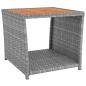 Preview: ARDEBO.de - 3-tlg. Garten-Lounge-Set Grau Poly Rattan & Massivholz Akazie