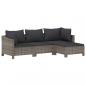 Preview: 8-tlg. Garten-Lounge-Set mit Kissen Grau Poly Rattan