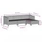 Preview: 8-tlg. Garten-Lounge-Set mit Kissen Grau Poly Rattan
