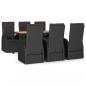 Preview: 7-tlg. Garten-Essgruppe mit Kissen Schwarz Poly Rattan