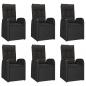 Preview: 7-tlg. Garten-Essgruppe mit Kissen Schwarz Poly Rattan
