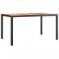 Preview: 7-tlg. Garten-Essgruppe mit Kissen Schwarz Poly Rattan