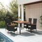 Preview: ARDEBO.de - 5-tlg. Garten-Essgruppe mit Kissen Schwarz Poly Rattan