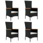 Preview: 5-tlg. Garten-Essgruppe mit Kissen Schwarz Poly Rattan