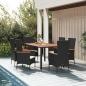 Preview: ARDEBO.de - 7-tlg. Garten-Essgruppe mit Kissen Schwarz Poly Rattan