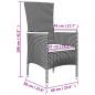 Preview: 7-tlg. Garten-Essgruppe mit Kissen Schwarz Poly Rattan