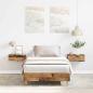 Preview: ARDEBO.de - Bettgestell ohne Matratze Altholz-Optik 90x200cm Holzwerkstoff