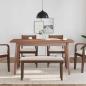 Preview: Bank 90 cm Braun Massivholz Gummibaum