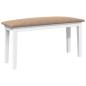 Preview: Bank 90 cm Weiß Massivholz Gummibaum