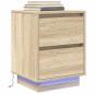 Preview: Nachttische mit LED-Leuchten 2 Stk. Sonoma-Eiche 38x34x50 cm