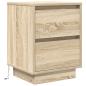 Preview: Nachttische mit LED-Leuchten 2 Stk. Sonoma-Eiche 38x34x50 cm