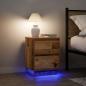 Preview: ARDEBO.de - Nachttische mit LED-Leuchten 2 Stk. Altholz-Optik 38x34x50 cm