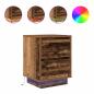 Preview: Nachttische mit LED-Leuchten 2 Stk. Altholz-Optik 38x34x50 cm