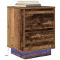 Preview: Nachttische mit LED-Leuchten 2 Stk. Altholz-Optik 38x34x50 cm
