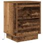 Preview: Nachttische mit LED-Leuchten 2 Stk. Altholz-Optik 38x34x50 cm