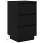 Preview: Nachttisch mit LED-Leuchten Schwarz 38x34x65 cm